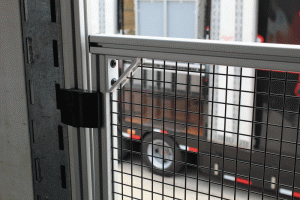 Barn Door Gate Latch on North Mesquite High School Semi Trailer