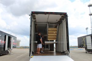 Interior of West Mesquite ISD High School Marching Band Trailer