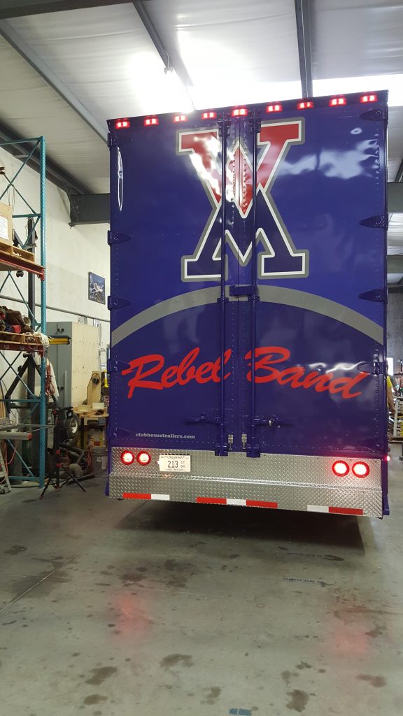 West Monroe Louisiana High School Marching Band Semi Trailer Rear Doors and Custom Diamond Treadplate Bumper