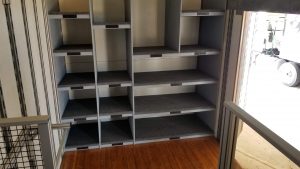 Custom Drumline Battery Storage Solution for Marching Band Semi Trailers