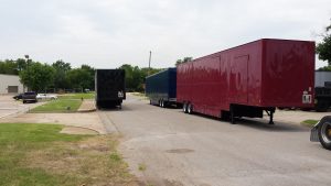 Three Semi Marching Band Trailers with Fresh Paint and body work