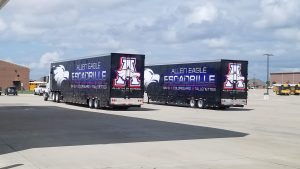 Allen High School ordered two semi trailers for their Marching Band!