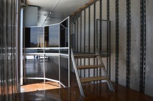 Clubhouse Trailers Marching Band Semi Trailer Interior Layout with 2nd Floor and Side Entry