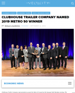 Velocity Metro 50 Winner 2019 Clubhouse Trailer Company Edmond OK