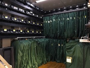 Marching Band Uniform Trailer Storage in Clubhouse Trailer Semi