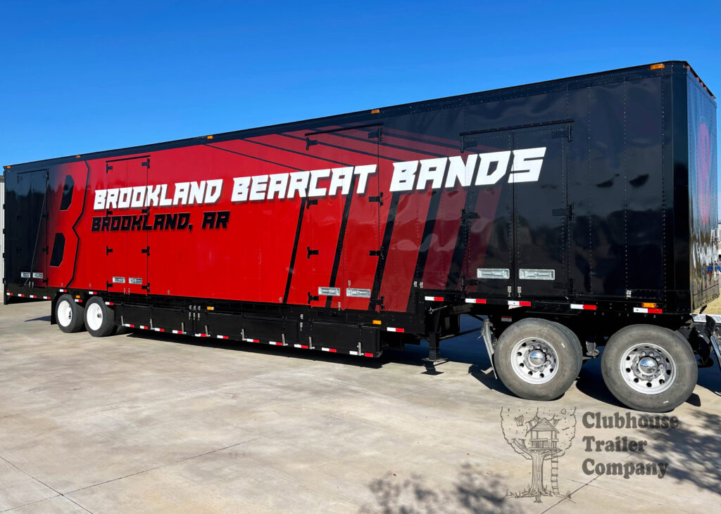 Brookland High School Marching band transportation semi trailer with custom wrap