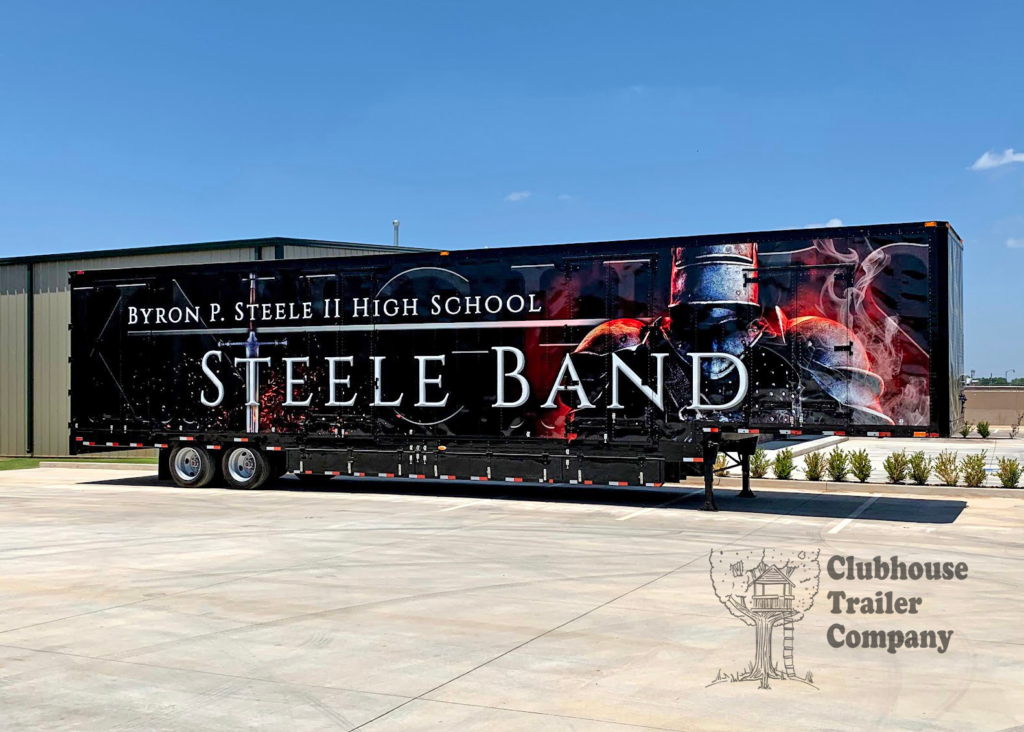 Steele High School Marching Band Kentucky semi trailer with custom vinyl graphics wrap.