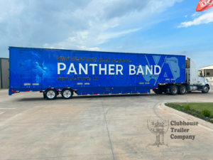 Van Alstyne High School marching band custom semi trailer with graphic wrap.