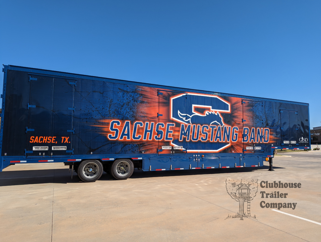 Sachse High School Marching band semi trailer by Clubhouse with custom vinyl wrap