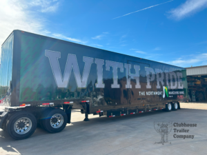 Northmont High School marching band semi trailer with custom vinyl wrap for transportation