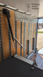 Marching band semi trailer for sale custom shelving, stairs, ramp, high school, interior, blue, electric