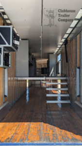 Marching band semi trailer for sale custom shelving, stairs, ramp, high school, interior, blue, electric