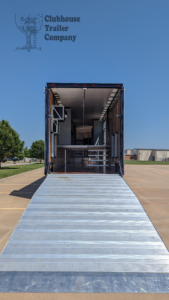 Marching band semi trailer for sale custom shelving, stairs, ramp, high school, exterior, blue, electric