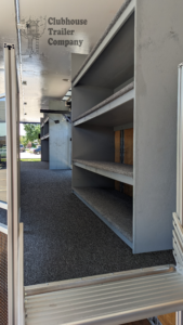 Marching band semi trailer for sale custom shelving