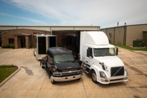 Clubhouse Trailer Company logistics semi trailer and tractor, bumper pull trailer, and medium duty truck.