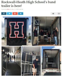 Rockwall High school band press release announcement for semi marching semi trailer