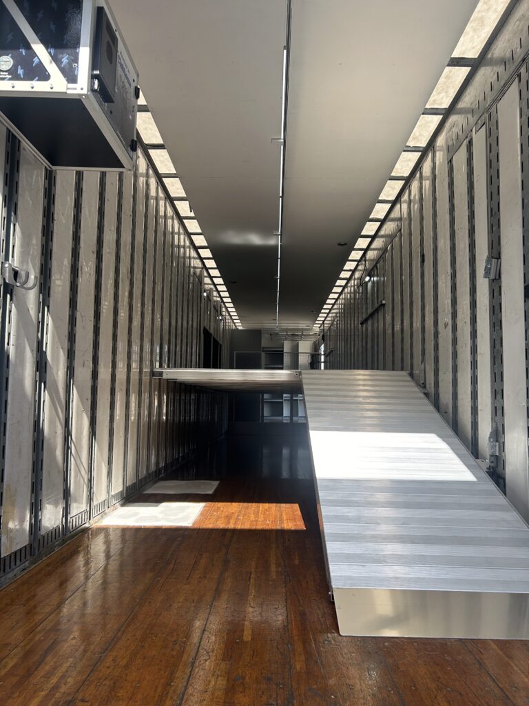 Haltom Ramp Interior semi trailer ramp for high school marching bands.