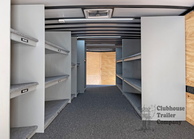 Band Trailer Interior 2nd floor with instrument shelving