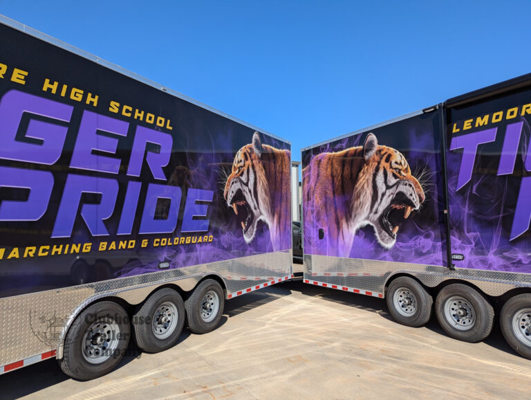 Trailer Wrap vinyl graphics Lemoore Tigers