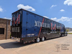 Memorial High School Wichita Falls, Kansas Mavericks marching band navy and black semi trailer