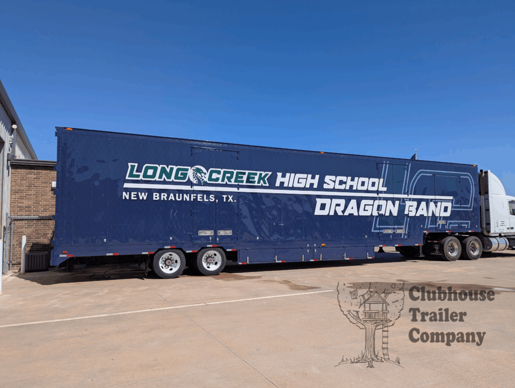 Long Creek High School Dragon Band navy blue custom semi trailer