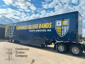 Merrimack College marching bands 52 foot semi trailer with custom graphics and interior built out.