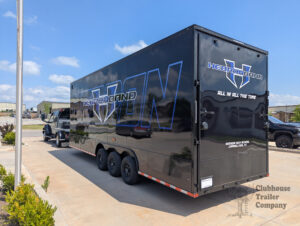 Hebron High School marching band 26 foot bumper pull trailer with custom graphic vinyl wrap