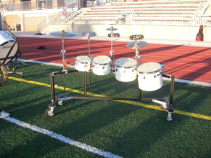 towable percussion carts auxiliary drums high school marching band pit