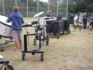 towable percussion carts high school marching band pit