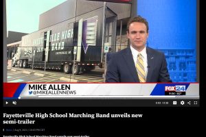 Fayetteville press release news Fox 24 marching band semi trailer announcement