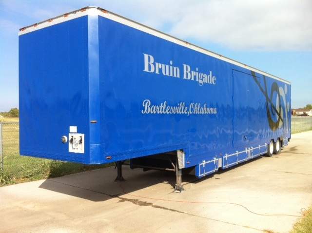 Bartlesville Band Semi Trailer exterior was finished by band parents and gracious donors.