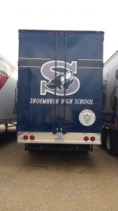 Shoemaker High School Marching Band Semi Trailer Diamond Treadplate Bumper Rear Back Door Graphics