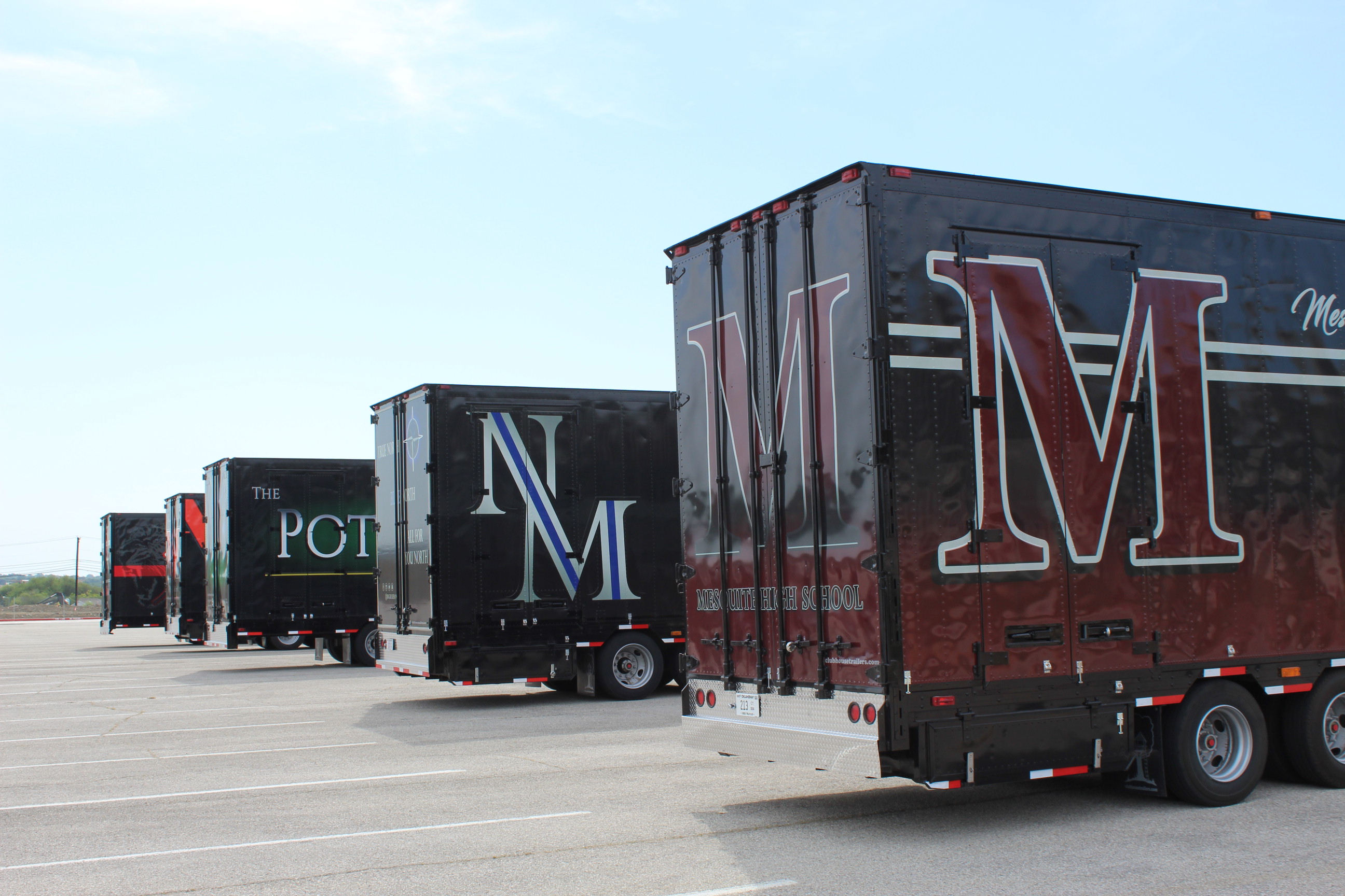 Mesquite ISD High School Marching Band Trailers on Display