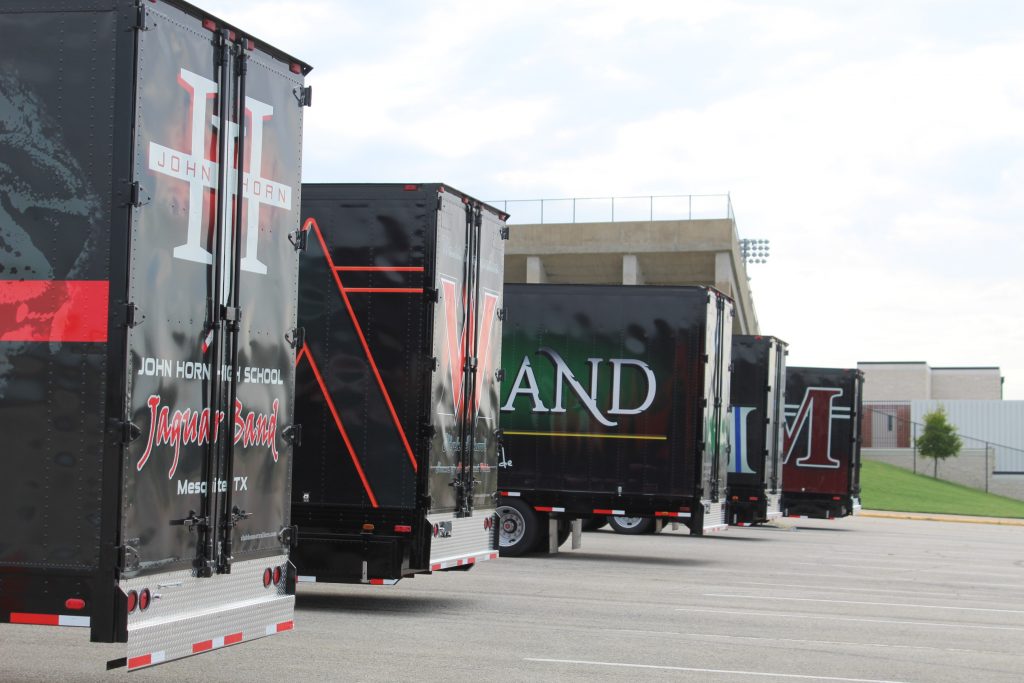 Clubhouse Trailers Delivers 5 New High School Marching Band Semi Trailers!
