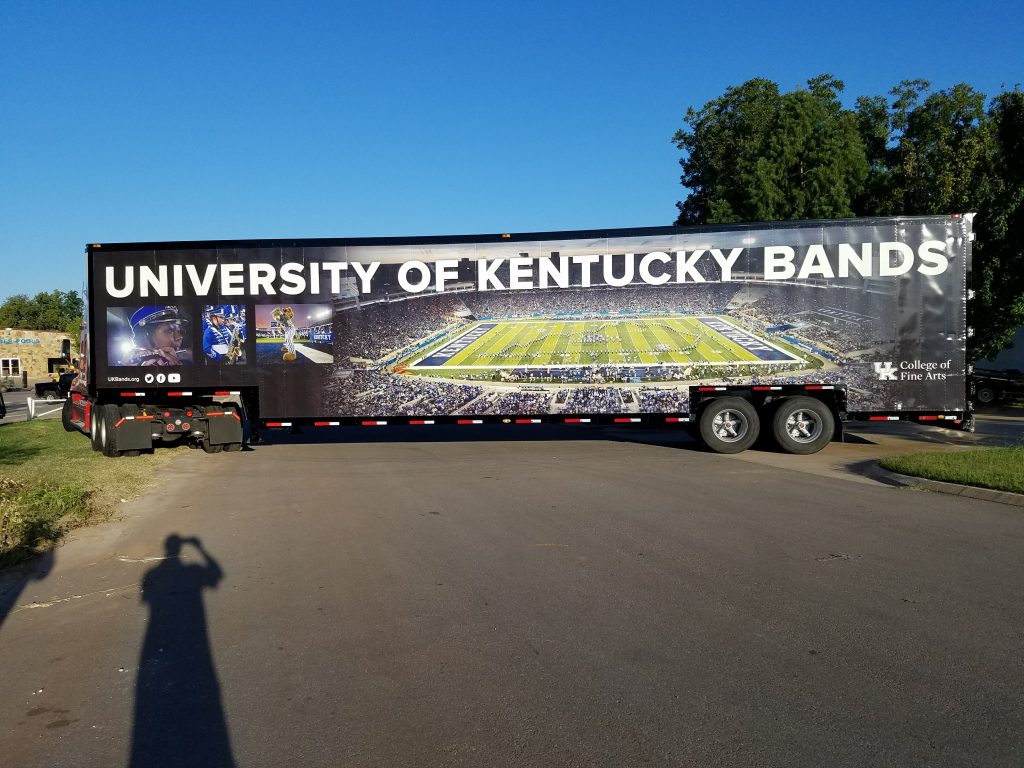 University of Kentucky Wildcat Marching Band Semi Trailer Leaving the Clubhouse