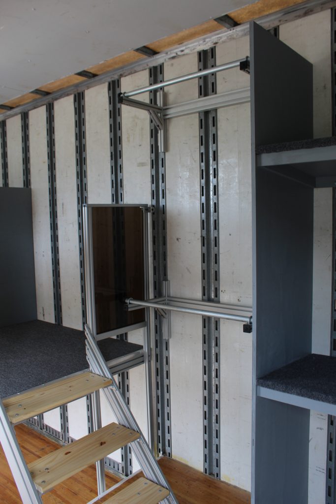 Small Uniform Storage in High School Marching Band Trailer Mesquite ISD