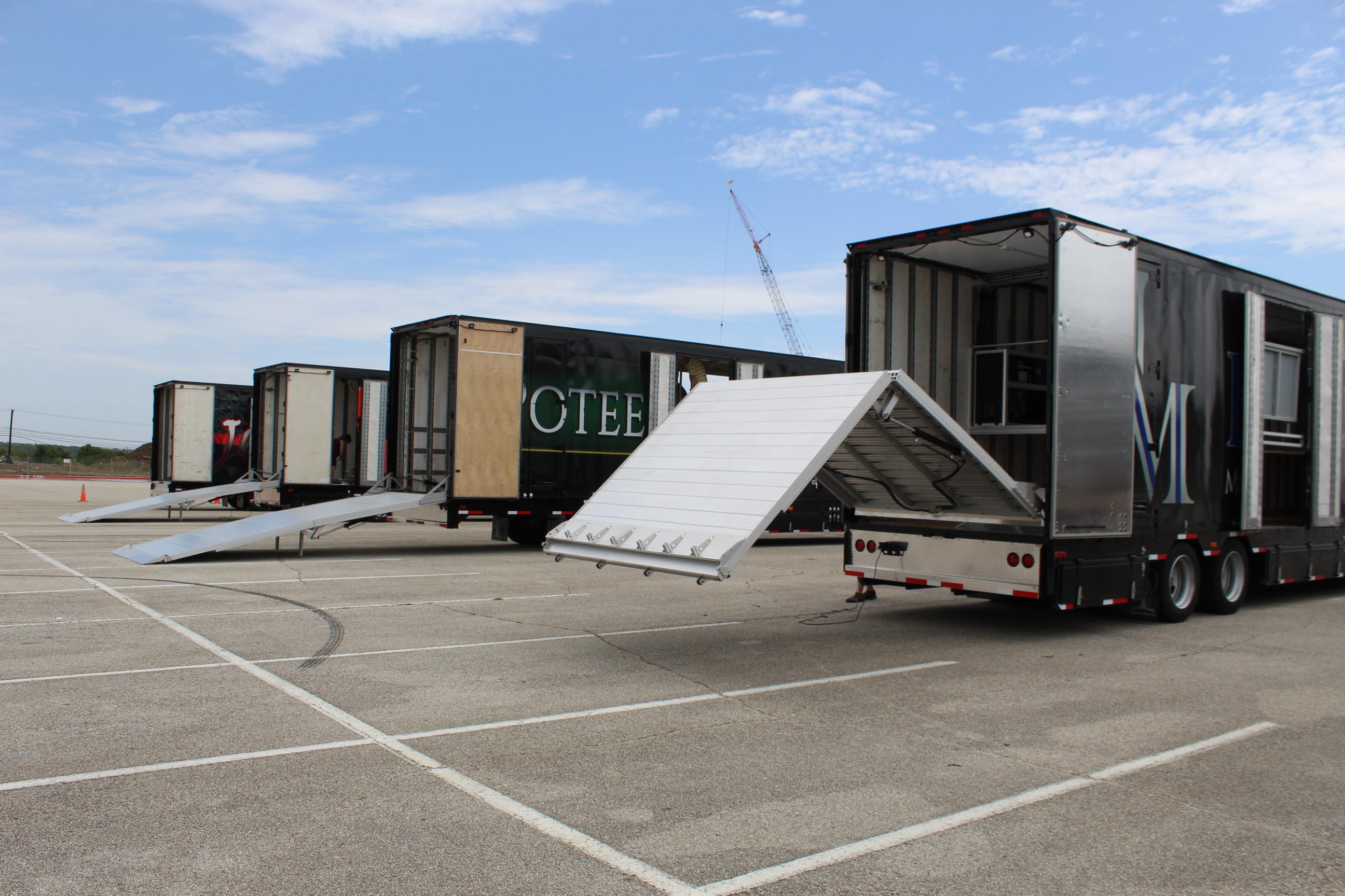 Mesquite ISD High School Marching Band Semi Trailers Rear Ramps