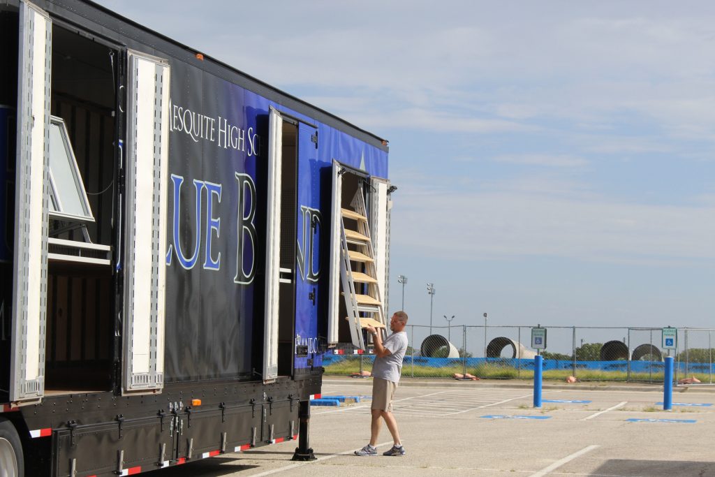 North Mesquite High Marching Band Side Entry Semi Trailer Staircase