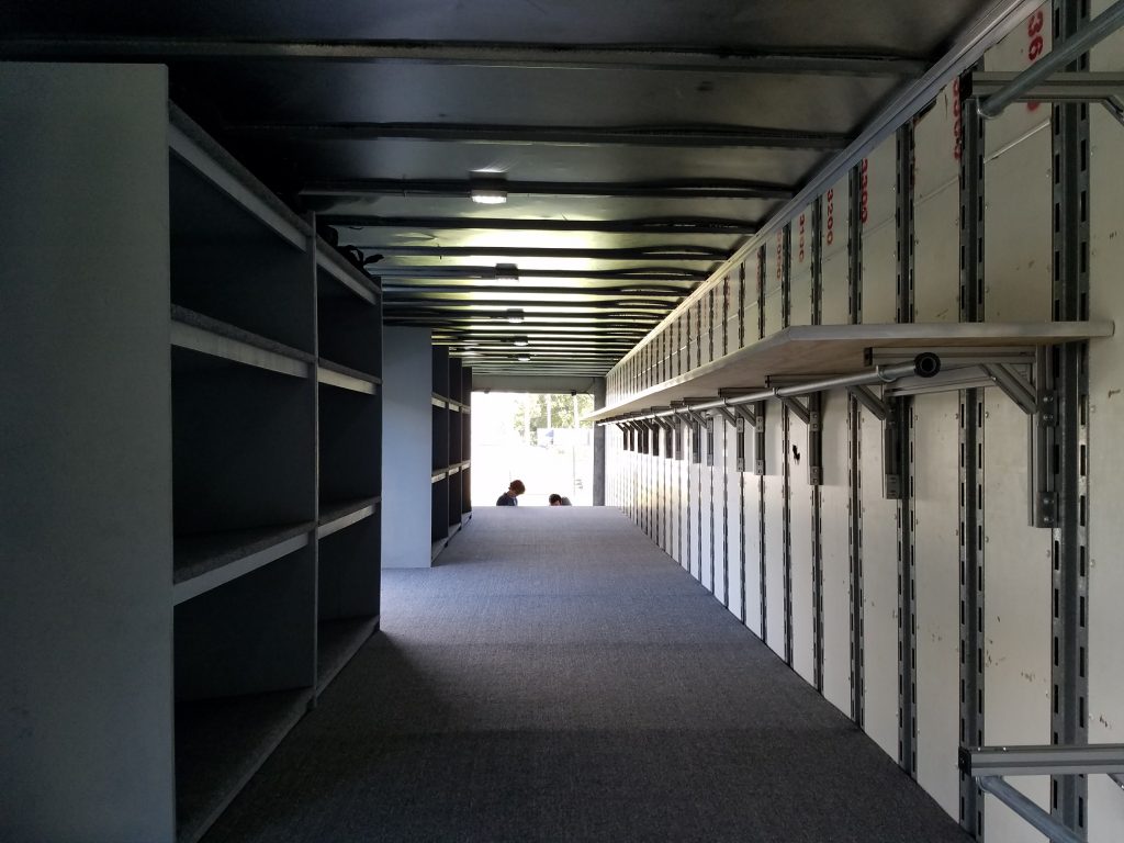 University of Kentucky Marching Band Semi Trailer Interior Uniform Rack