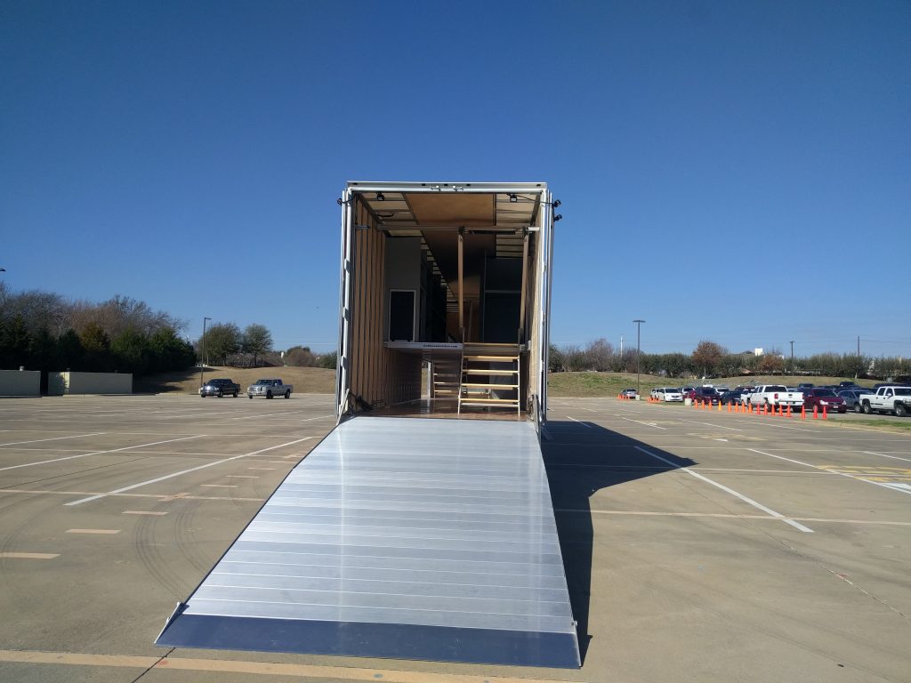 McKinney ISD High School Marching Band Semi Trailers Rear Hydraulic Equipment Loading Ramp