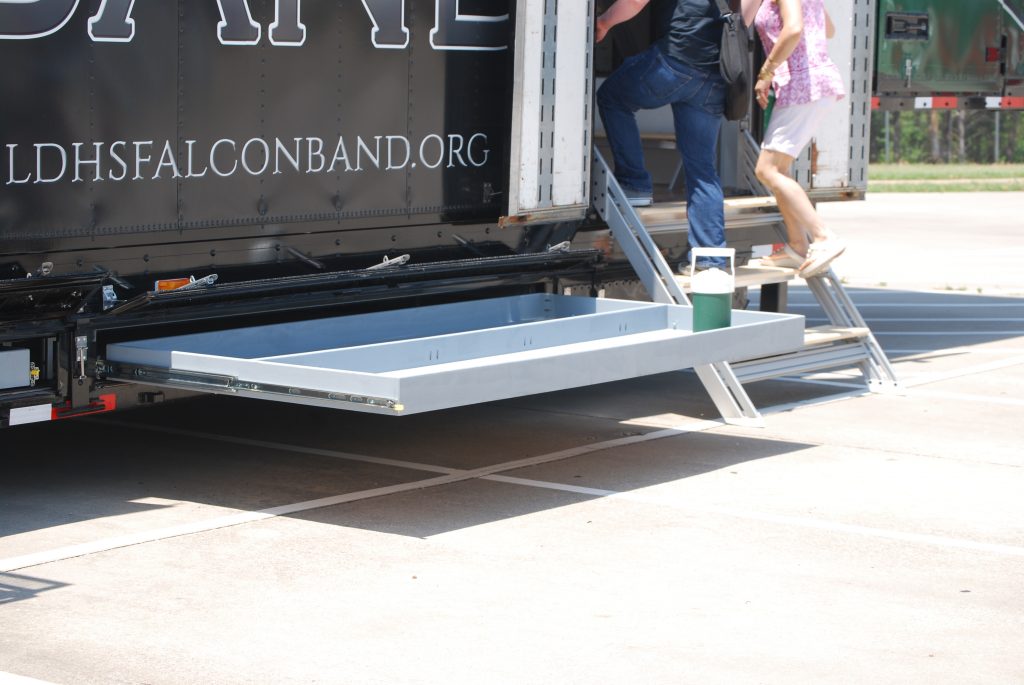 Lake Dallas High School Marching Band Semi Equipment Trailer Color Guard Storage Drawers