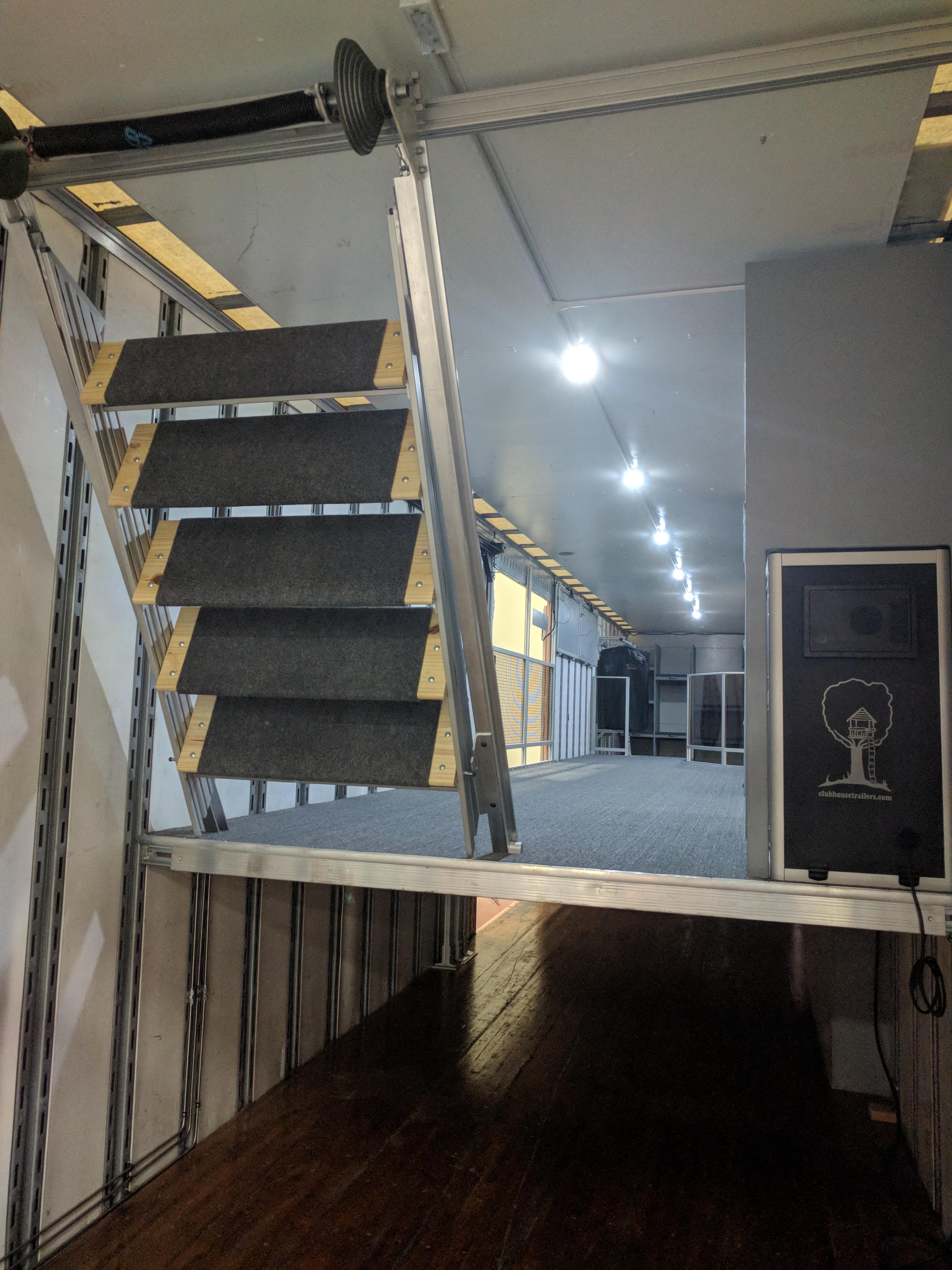 Interior 2nd Floor Staircase for High School Marching Band Semi Trailer