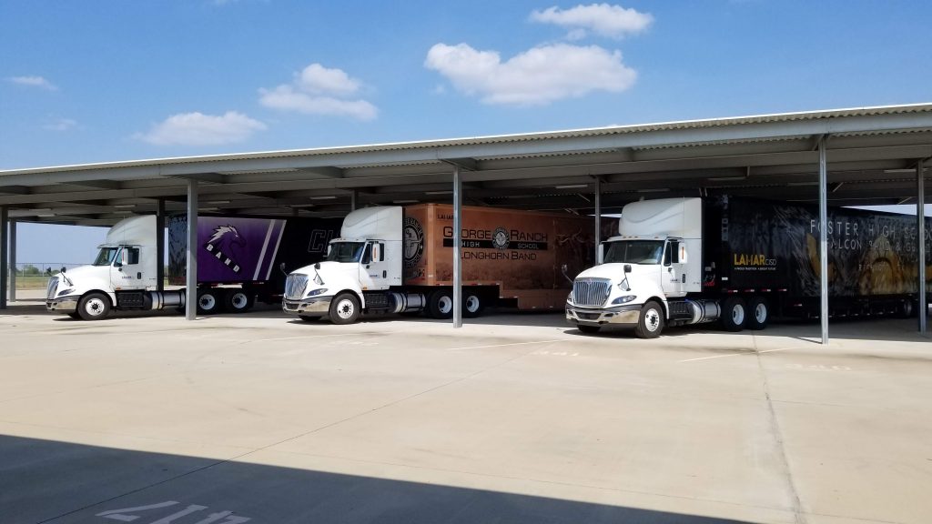 Three Marching Band Equipment Semi  trailers for Lamar Consolidated Independent High School