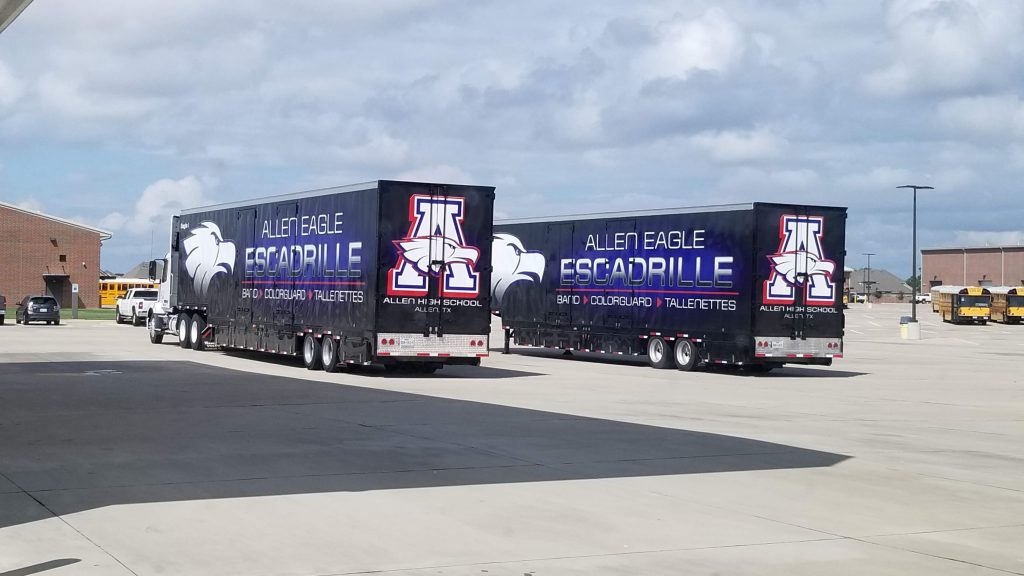 Allen High School ordered two semi trailers for their Marching Band!