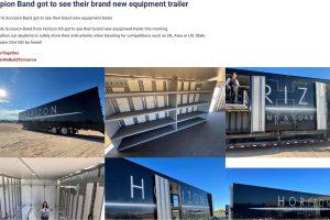 Horizon Clint Independent School District Horizon High School received their new marching band trailer with storage and custom custom vinyl wrap