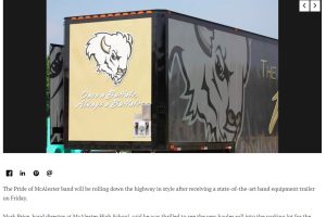 Mcalester Trailer McAlester high school press release for their new state-of-the-art band equipment semi trailer with custom vinyl wrap