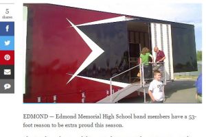 Edmond Memorial band members shown new trailer