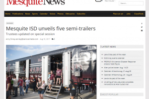 MesquiteNews Mesquite ISD High School Bands Unveils five semi-trailers