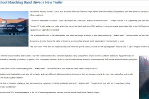 Sherman trailer Sherman high school marching band press release for new semi trailer that students love