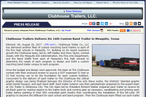 Clubhouse Trailers Press Release Unveils 16th Trailer